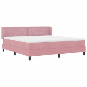 Boxspringbett Rosa Samt 180x200 cm mit Kopfteil