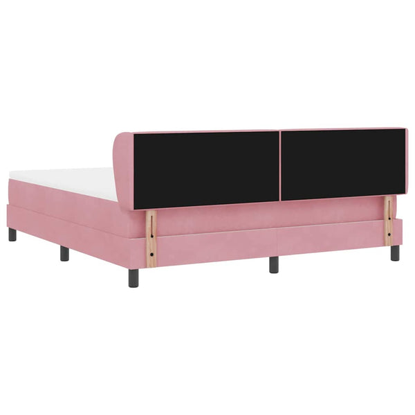 Boxspringbett Rosa Samt 180x200 cm mit Kopfteil