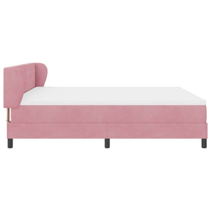 Boxspringbett Rosa Samt 180x200 cm mit Kopfteil