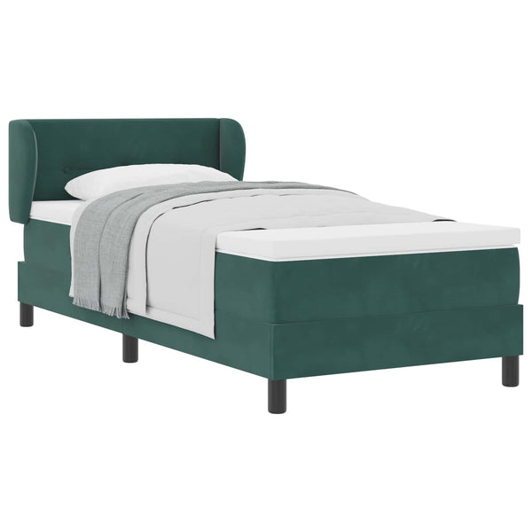vidaXL Lit coffre avec tête de lit vert foncé 80 x 200 cm Velours