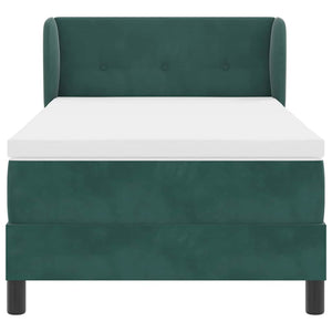 vidaXL Lit coffre avec tête de lit vert foncé 80 x 200 cm Velours