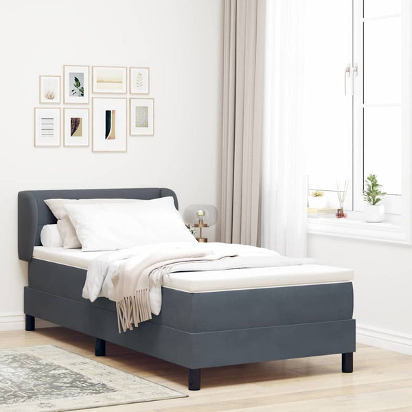 Boxspringbett Dunkelgrau Samt 100x200 cm