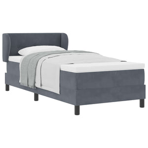 Boxspringbett Dunkelgrau Samt 100x200 cm