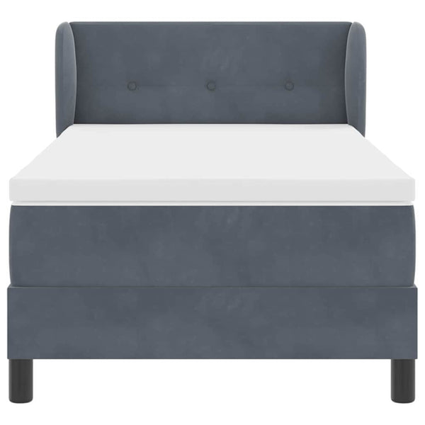 Boxspringbett Dunkelgrau Samt 100x200 cm