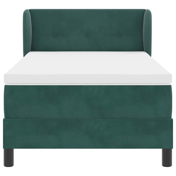Boxspringbett Dunkelgrün Samt 100x200 cm