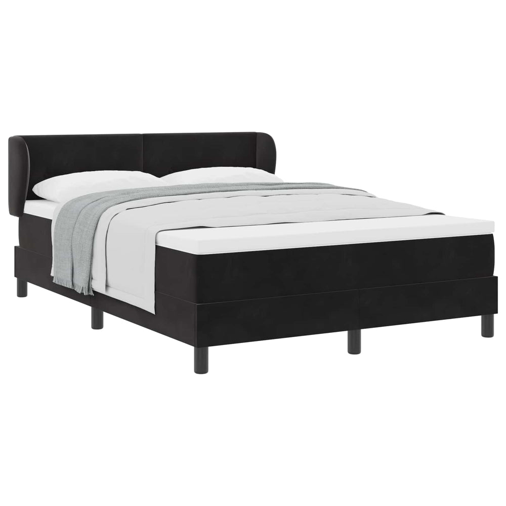 Boxspringbett Schwarz Samt 160x200 cm