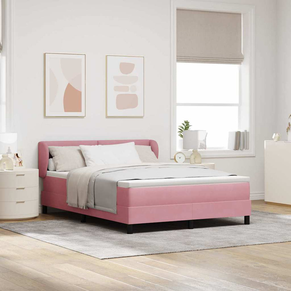 Boxspringbett Rosa Samt 160x200 cm