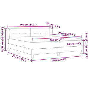 Boxspringbett Rosa Samt 160x200 cm