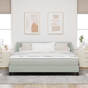 vidaXL Lit coffre avec tête de lit gris clair 180 x 200 cm velours