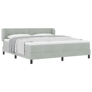 vidaXL Lit coffre avec tête de lit gris clair 180 x 200 cm velours