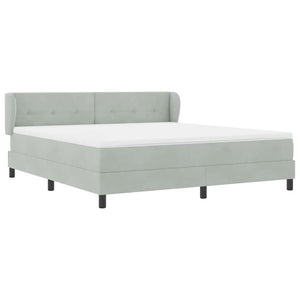 vidaXL Lit coffre avec tête de lit gris clair 180 x 200 cm velours