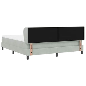 vidaXL Lit coffre avec tête de lit gris clair 180 x 200 cm velours