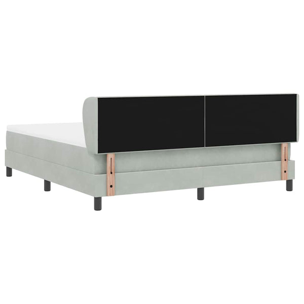 vidaXL Lit coffre avec tête de lit gris clair 180 x 200 cm velours