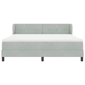 vidaXL Lit coffre avec tête de lit gris clair 180 x 200 cm velours