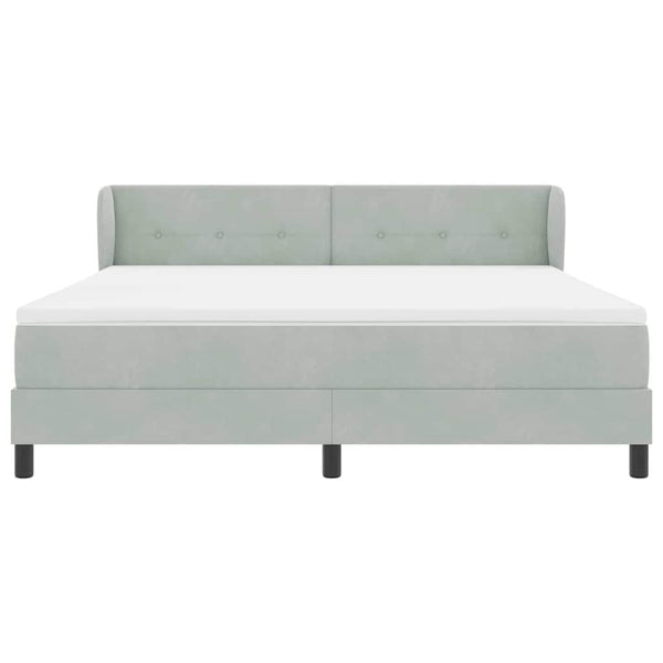 vidaXL Lit coffre avec tête de lit gris clair 180 x 200 cm velours