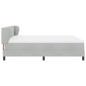 vidaXL Lit coffre avec tête de lit gris clair 180 x 200 cm velours