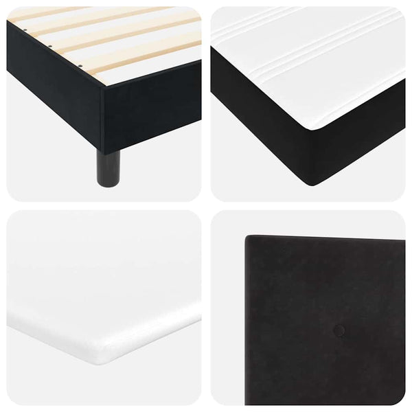 Boxspringbett Schwarz Samt 180x200 cm