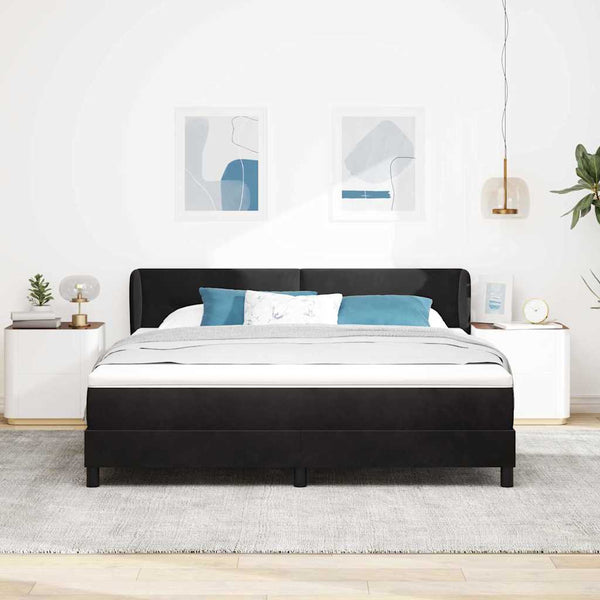 Boxspringbett Schwarz Samt 180x200 cm