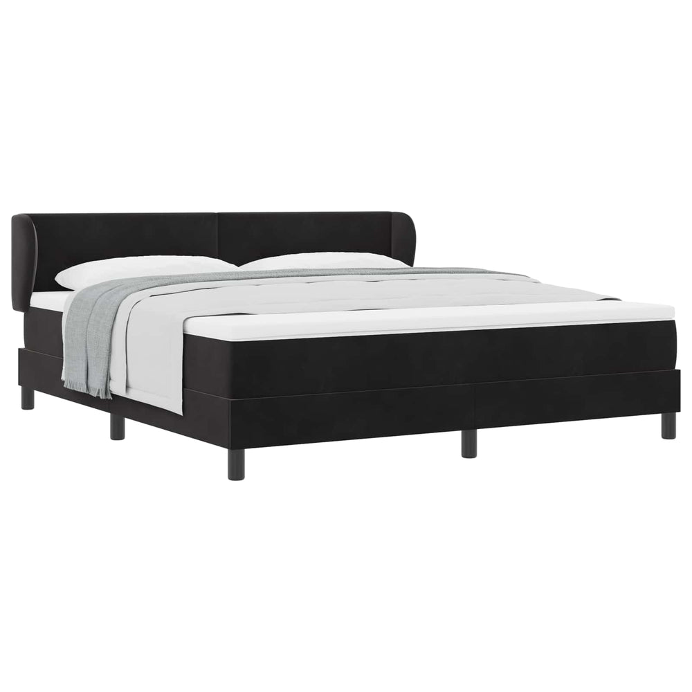 Boxspringbett Schwarz Samt 180x200 cm