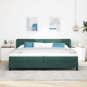 Boxspringbett Dunkelgrün 200x200 cm Samt
