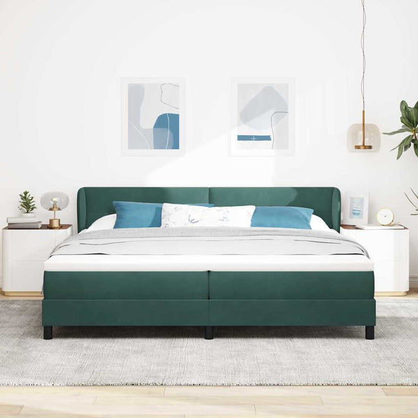 Boxspringbett Dunkelgrün 200x200 cm Samt