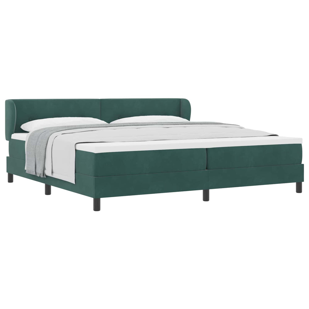 Boxspringbett Dunkelgrün 200x200 cm Samt