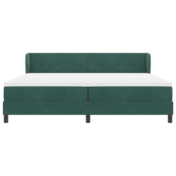 Boxspringbett Dunkelgrün 200x200 cm Samt