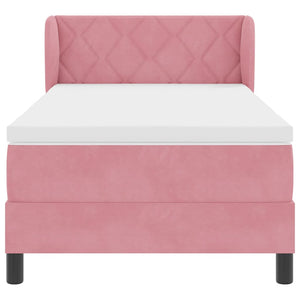 Rosa Boxspringbett 100x200 cm mit Samt
