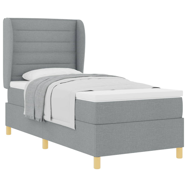 Boxspringbett mit Matratze Hellgrau 200x80 cm