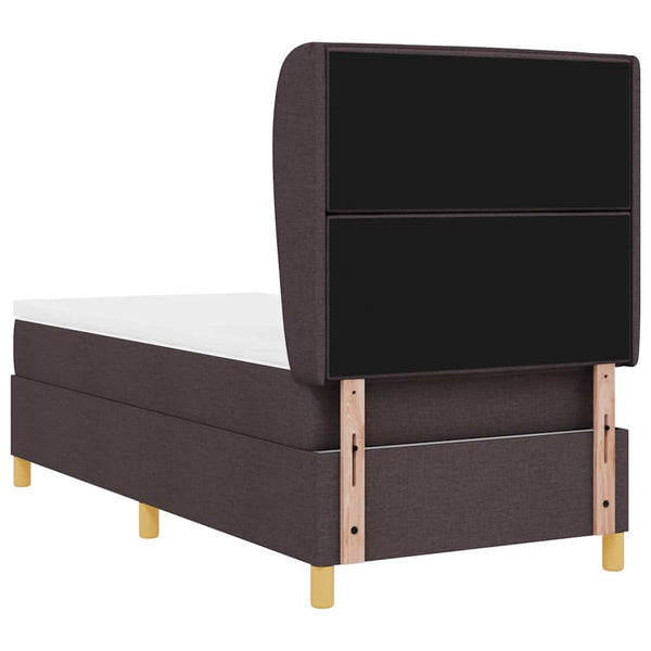 vidaXL Lit tapissier avec matelas marron foncé 200 x 80 cm tissu