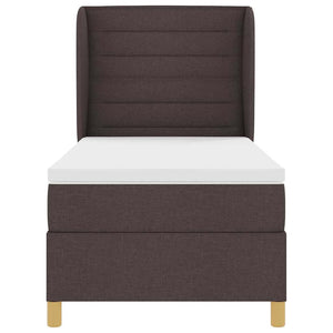 vidaXL Lit tapissier avec matelas marron foncé 200 x 80 cm tissu