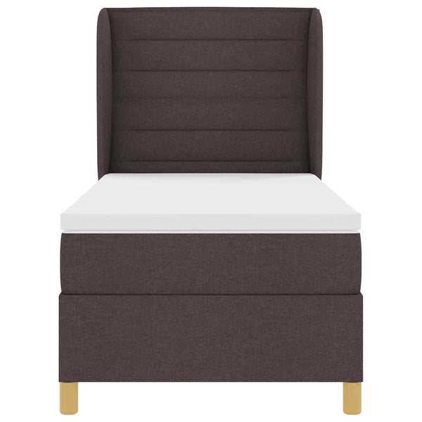 vidaXL Lit tapissier avec matelas marron foncé 200 x 80 cm tissu