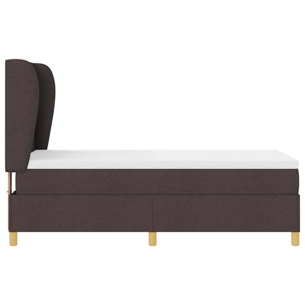 vidaXL Lit tapissier avec matelas marron foncé 200 x 80 cm tissu