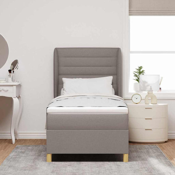 Boxspringbett Taupe mit Matratze 200x80 cm