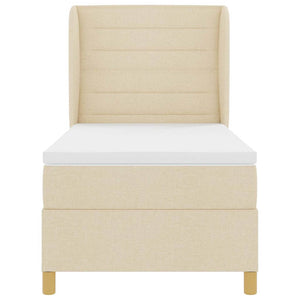 Boxspringbett Creme 200x80 cm mit Matratze