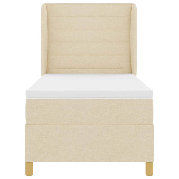 Boxspringbett Creme 200x80 cm mit Matratze