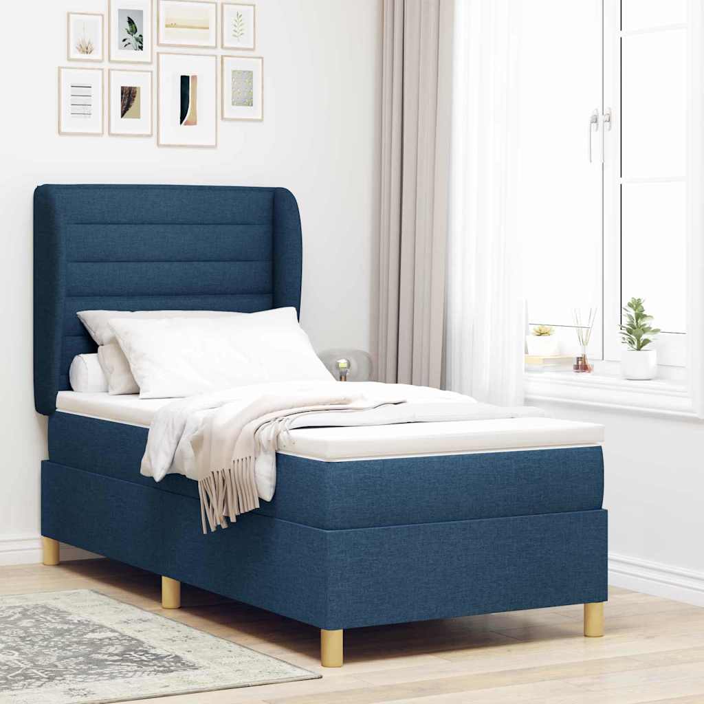 Boxspringbett Blau 200x80 cm mit Matratze
