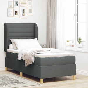 Boxspringbett mit Matratze Dunkelgrau 190x90 cm