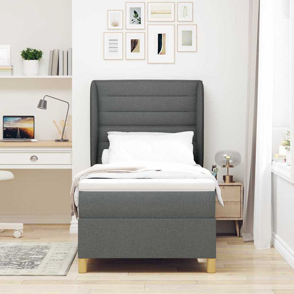 Boxspringbett mit Matratze Dunkelgrau 190x90 cm