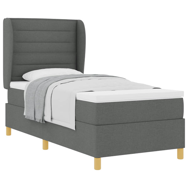 Boxspringbett mit Matratze Dunkelgrau 190x90 cm