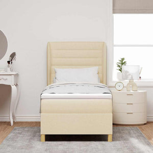 Boxspringbett Creme 190x90 cm mit Matratze