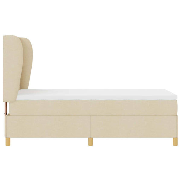 Boxspringbett Creme 190x90 cm mit Matratze