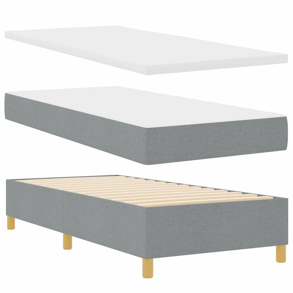 vidaXL Lit boxspring avec matelas gris clair 200 x 90 cm tissu
