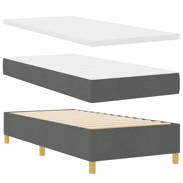 Boxspringbett mit Matratze Dunkelgrau 200x90 cm