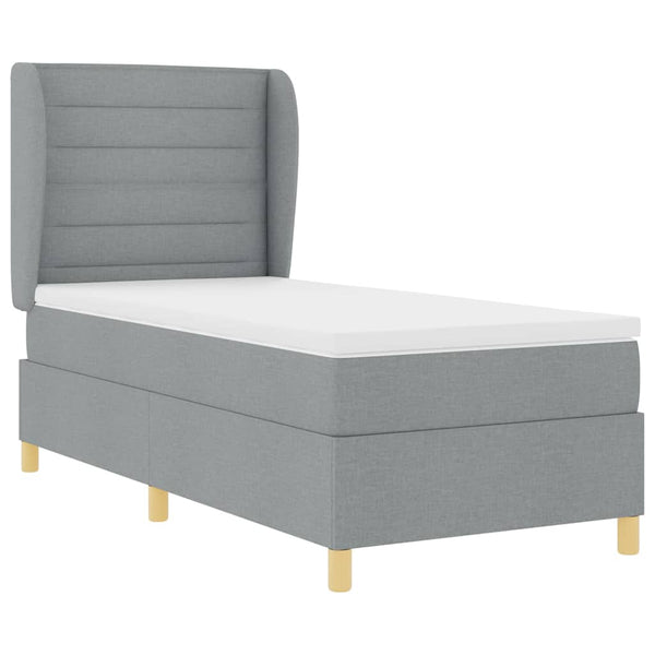 vidaXL Lit coffre avec matelas Gris clair 200 x 100 cm Tissu