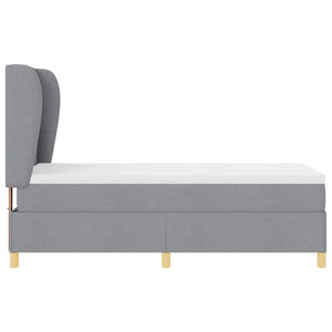 vidaXL Lit coffre avec matelas Gris clair 200 x 100 cm Tissu