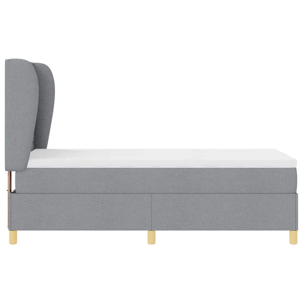vidaXL Lit coffre avec matelas Gris clair 200 x 100 cm Tissu