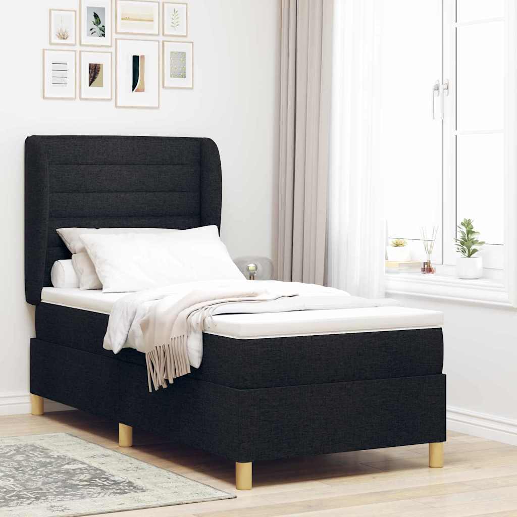 Boxspringbett mit Matratze Schwarz 200x100 cm
