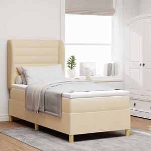 Boxspringbett Creme 200x100 cm mit Matratze