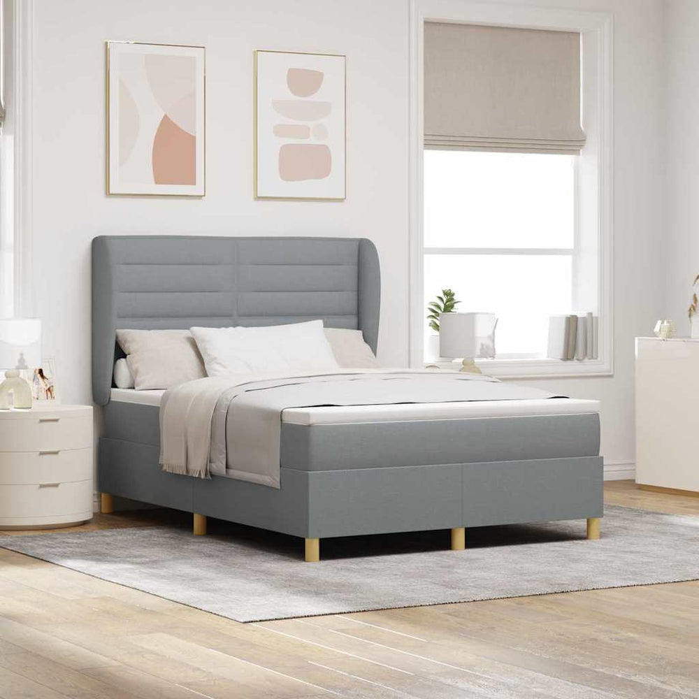 Boxspringbett mit Matratze Hellgrau 190x140 cm